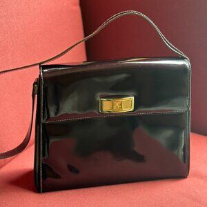 Vintage Escada Brown Patent Leather Handbag - Made in Italy